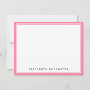 Watermelon Pink Classic Double Border Card