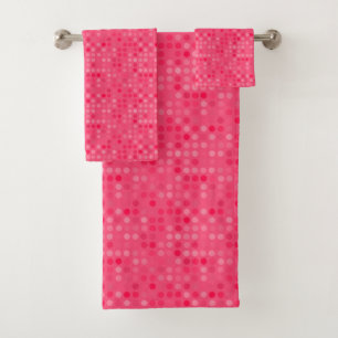 watermelon pink dots bath towel set