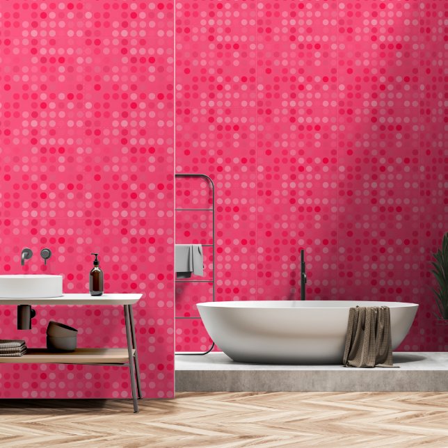 watermelon pink dots wallpaper (Bathroom)