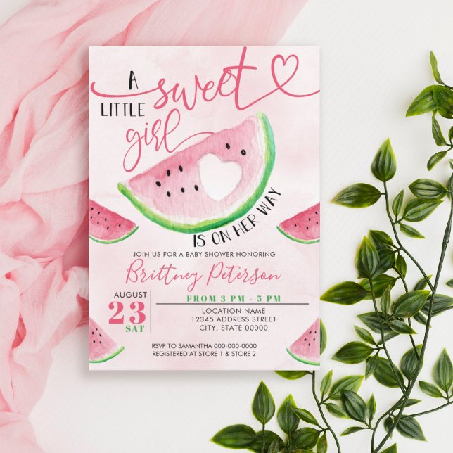 Watermelon Pink Girl Baby Shower Invitation (Creator Uploaded)