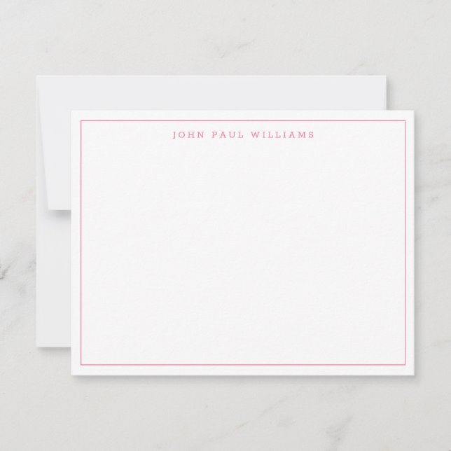 Watermelon Pink Modern Professional Thin Border Card (Front)