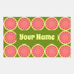 Watermelon Pink Multi Name rectangle Rectangular Sticker