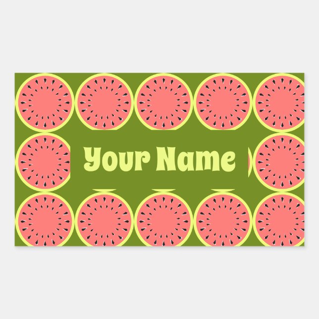 Watermelon Pink Multi Name rectangle Rectangular Sticker (Front)