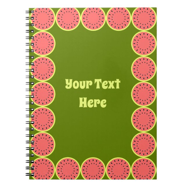 Watermelon Pink Multi Text Centre Notebook (Front)