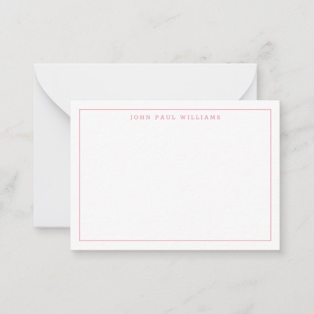 Watermelon Pink Professional Simple Thin Border Card (Front)