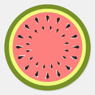 Watermelon Pink round Classic Round Sticker