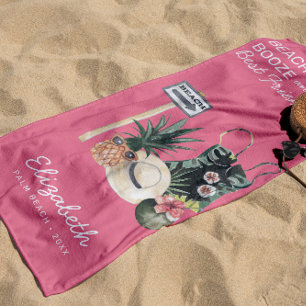Watermelon Pink Sorbet Tropical Summer Beach Beach Towel