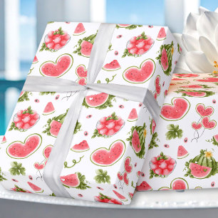 Watermelon Pink Summer Birthday Party Wrapping Paper