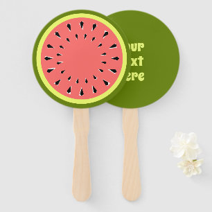 Watermelon Pink Text Hand Fan