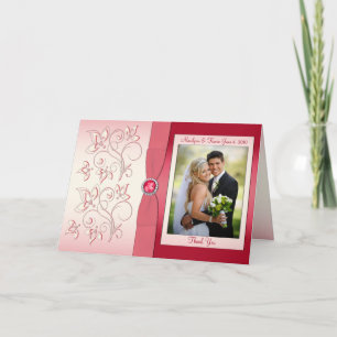 Watermelon PInk Thank You Card with Photo