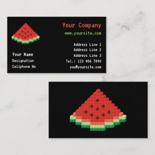 Watermelon Pixel Art Business Card