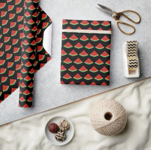 Watermelon Pixel Art Pattern Wrapping Paper