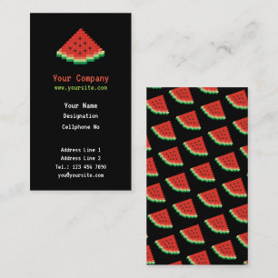 Watermelon Pixel Art Vertical Business Card