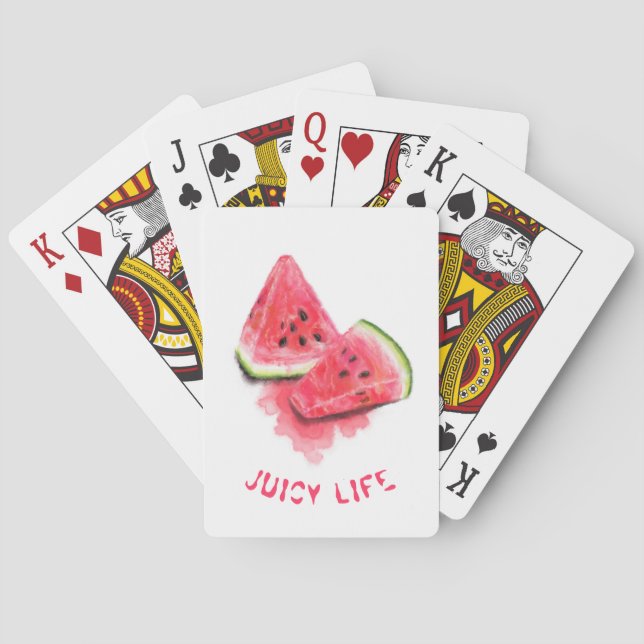 Watermelon Playing Cards Custom Text and Colours (Back)