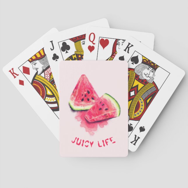 Watermelon Playing Cards with Custom Text or Colou (Back)