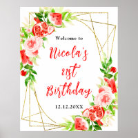 Watermelon Pomegranate Birthday Welcome