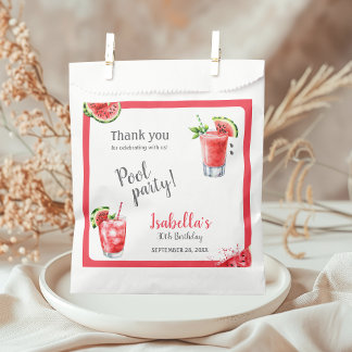 Watermelon Pool Party Drinks Favour Bags