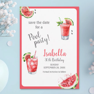 Watermelon Pool Party Drinks Save The Date