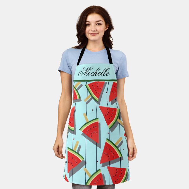Watermelon Popsicle Apron - Personalised Pattern (Worn)