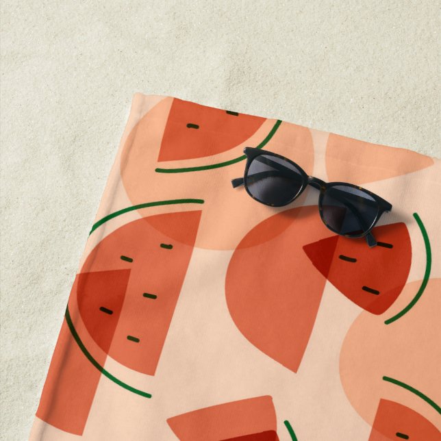 Watermelon Print Beach Towel (In Situ)