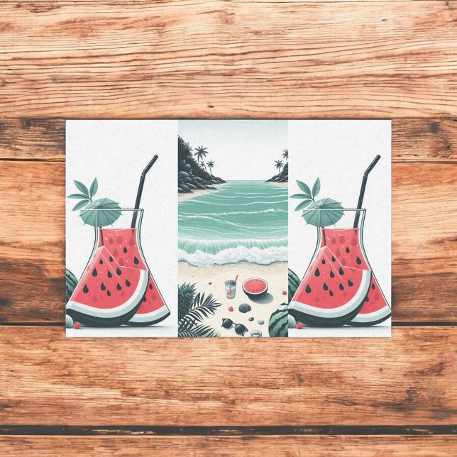 Watermelon Red & Green Fruit Summer Picnic Tissue Paper (Creator Uploaded)