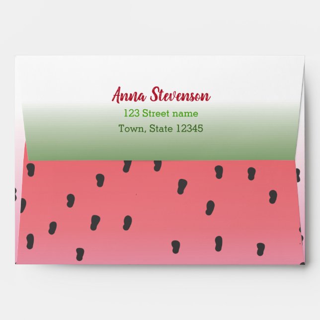 Watermelon Return Address Envelope (Back (Top Flap))