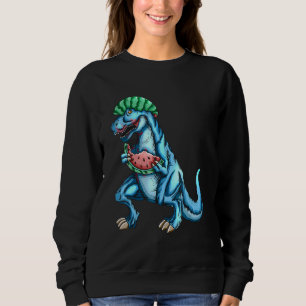 Watermelon  rex Dinosaur Dino Fan Melon Sweatshirt