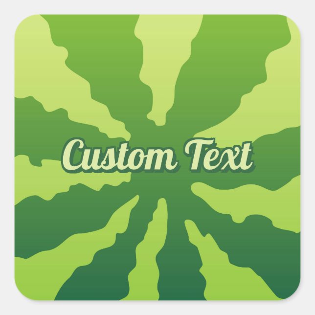 Watermelon Rind Square Sticker (Front)