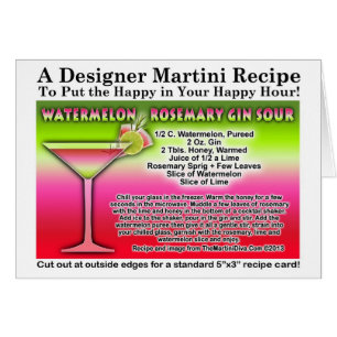 WATERMELON ROSEMARY GIN SOUR COCKTAIL RECIPE CARD