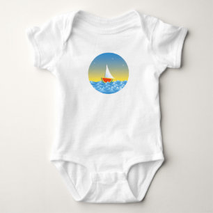 Watermelon Sailboat Baby Bodysuit