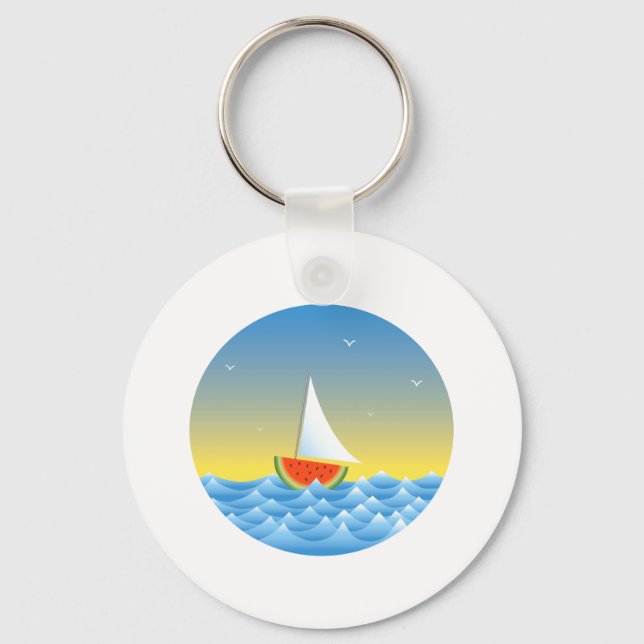 Watermelon Sailboat Key Ring (Front)