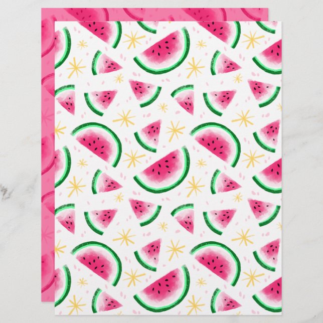 Watermelon Scrapbook Paper (Front/Back)