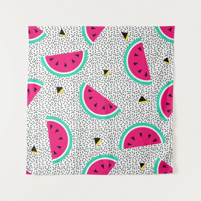 Watermelon seamless pattern. Geometric retro style Tapestry (Front)