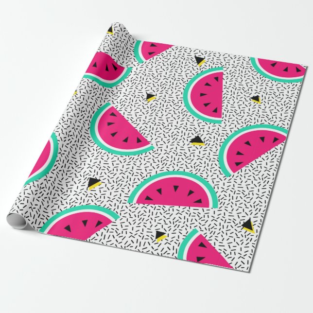 Watermelon seamless pattern. Geometric retro style Wrapping Paper (Unrolled)