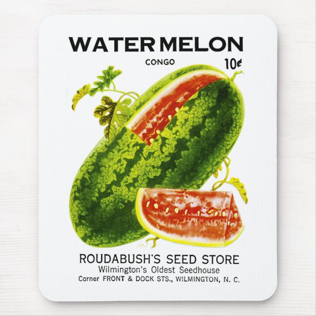 Watermelon Seed Packet Label Mouse Pad (Front)