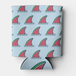 Watermelon shark: wave pattern design. can cooler