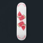 Watermelon Skateboard Juicy Life - Custom Text<br><div class="desc">Red Sweet Juicy Watermelon Pieces Tasty - Drawing Fresh Summer Fruit - Choose / Add Your Unique Text / Font / Colour - Make Your Special Gift - Resize and move or remove and add elements / image with customisation tool ! - Drawing and Design by MIGNED. You can also...</div>