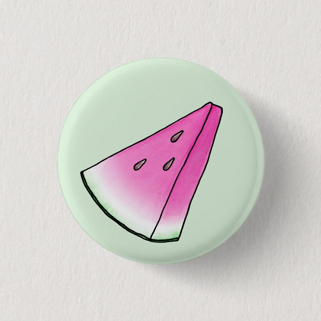 Watermelon slice 3 cm round badge (Front)
