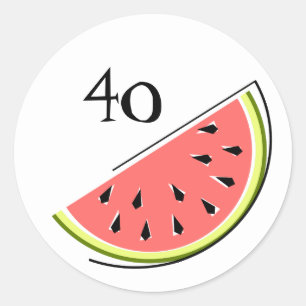 Watermelon Slice Age 40 sticker round