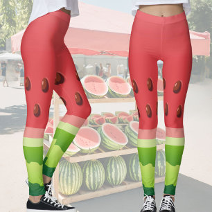 Watermelon slice background leggings