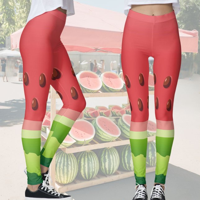 Watermelon slice background leggings (Creator Uploaded)