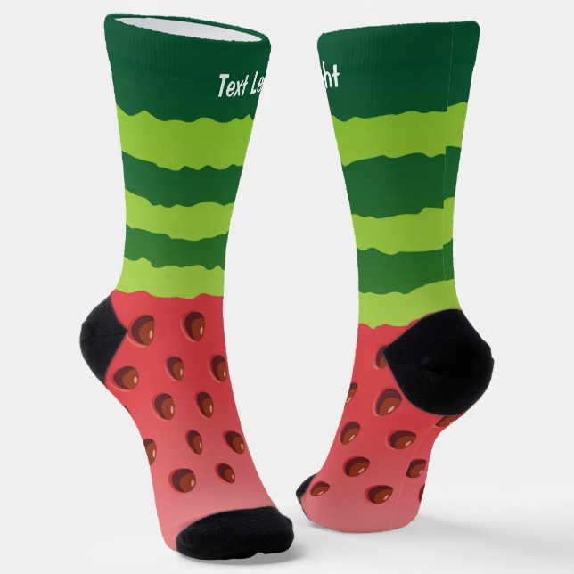 Watermelon Slice Background Socks (Angled)