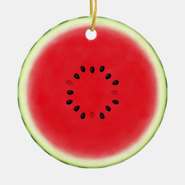 Watermelon Slice Ceramic Tree Decoration (Front)