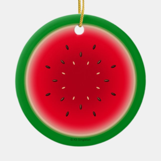 Watermelon Slice Ceramic Tree Decoration (Front)