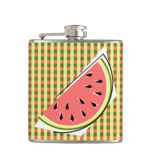 Watermelon Slice Check Hip Flask