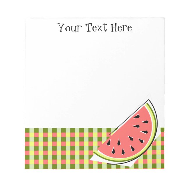 Watermelon Slice Check Text Notepad (Front)
