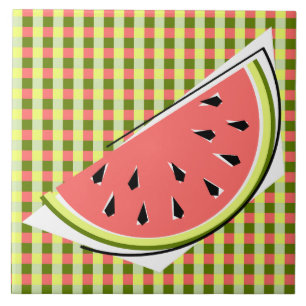 Watermelon Slice Check Tile