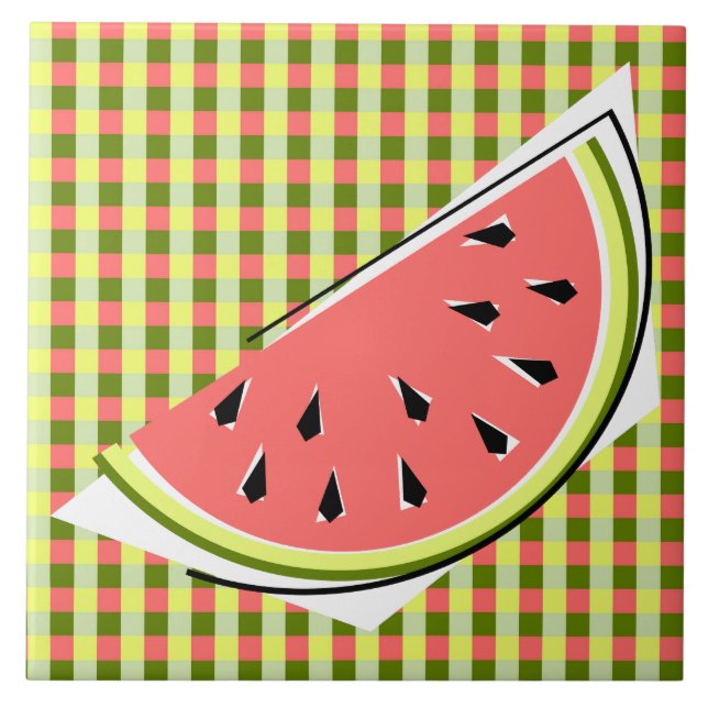 Watermelon Slice Check Tile (Front)