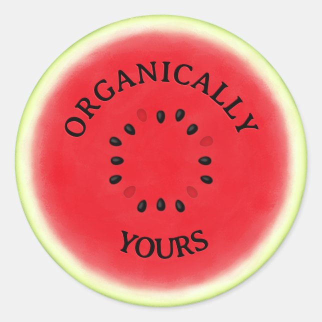 Watermelon Slice Custom Classic Round Sticker (Front)