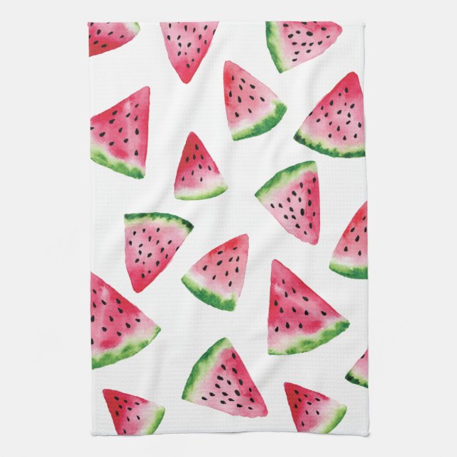 Watermelon slice fruit watercolor Kitchen Towels (Vertical)